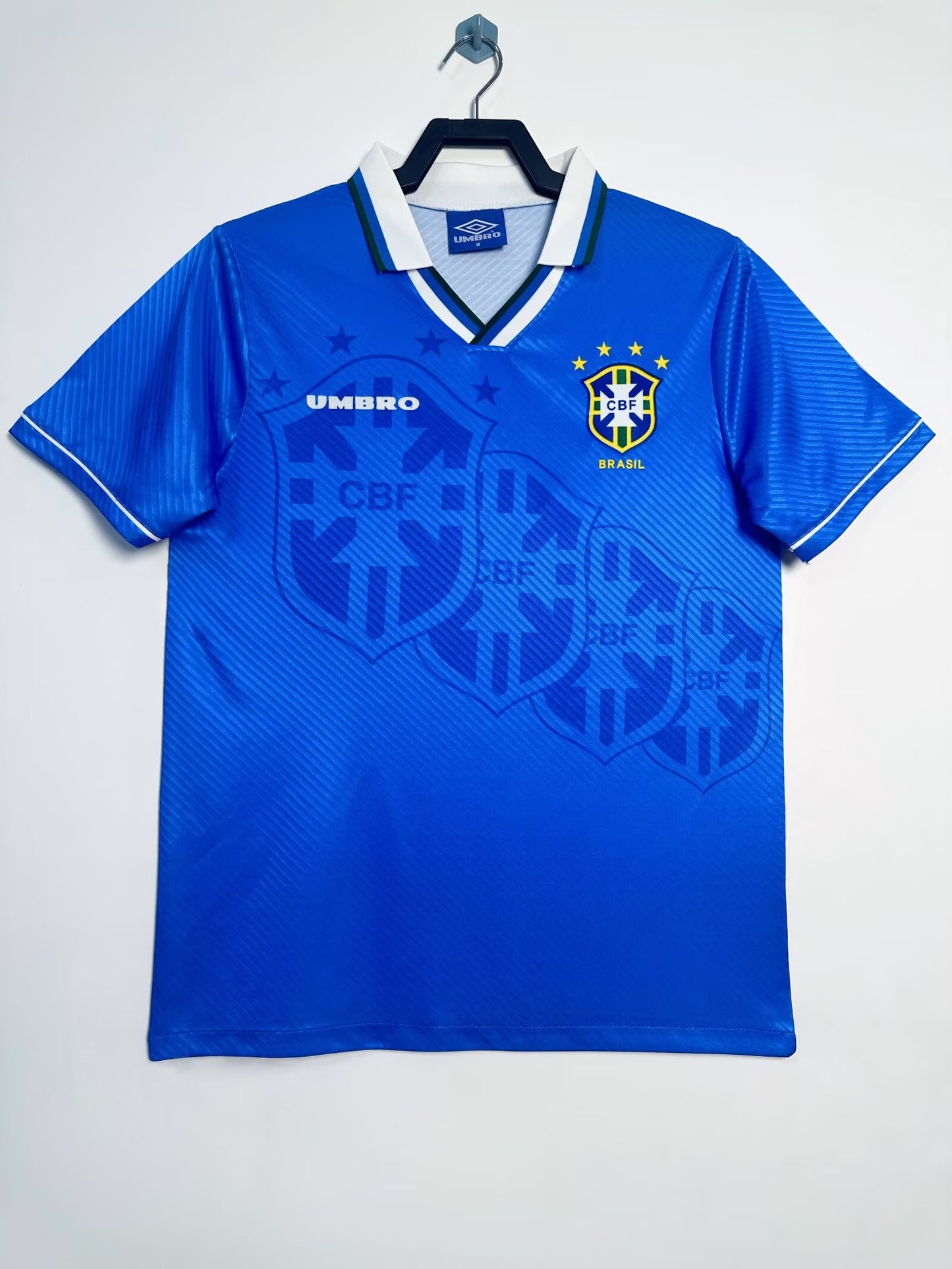Brazil 1996 Away Kit Blue Shirt Adult