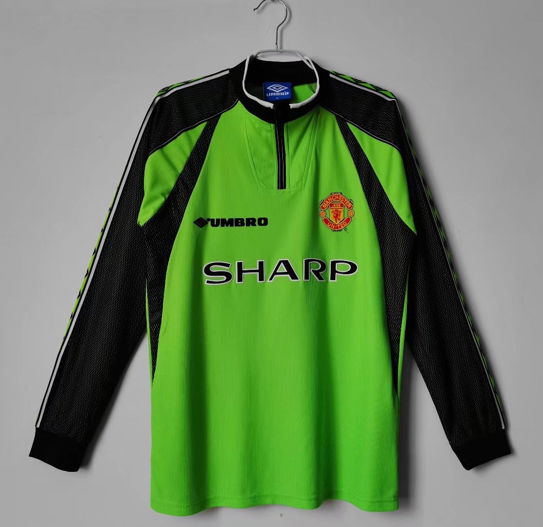 Retro 1998/99 Man United Goalkeeper Green Kit Adult