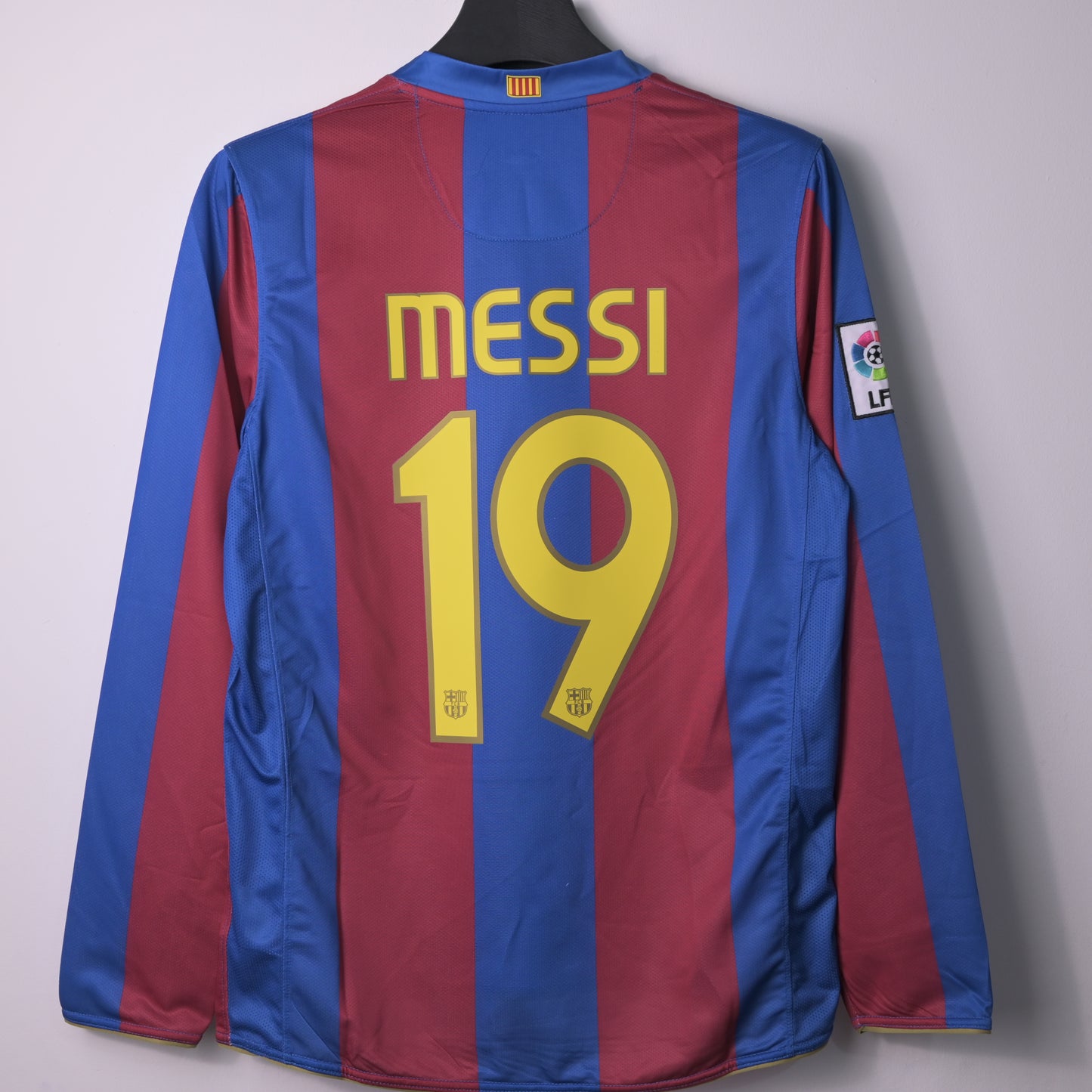 Barcelona 2007/08 Home Kit Long Sleeve Retro MESSI #19 LEP
