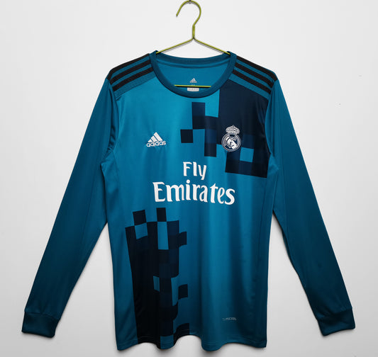 Retro 2017/18 Real Madrid Second Kit Long Sleeve Adult