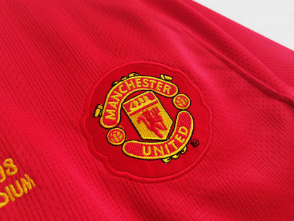 Retro 2007/08 Man United Home Kit Long Sleeve Adult
