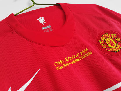 Retro 2007/08 Man United Home Kit Long Sleeve Adult