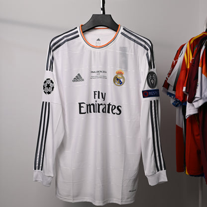 Real Madrid Retro 2013/14 Heimtrikot, langärmlig, SERGIO RAMOS#4 UCL