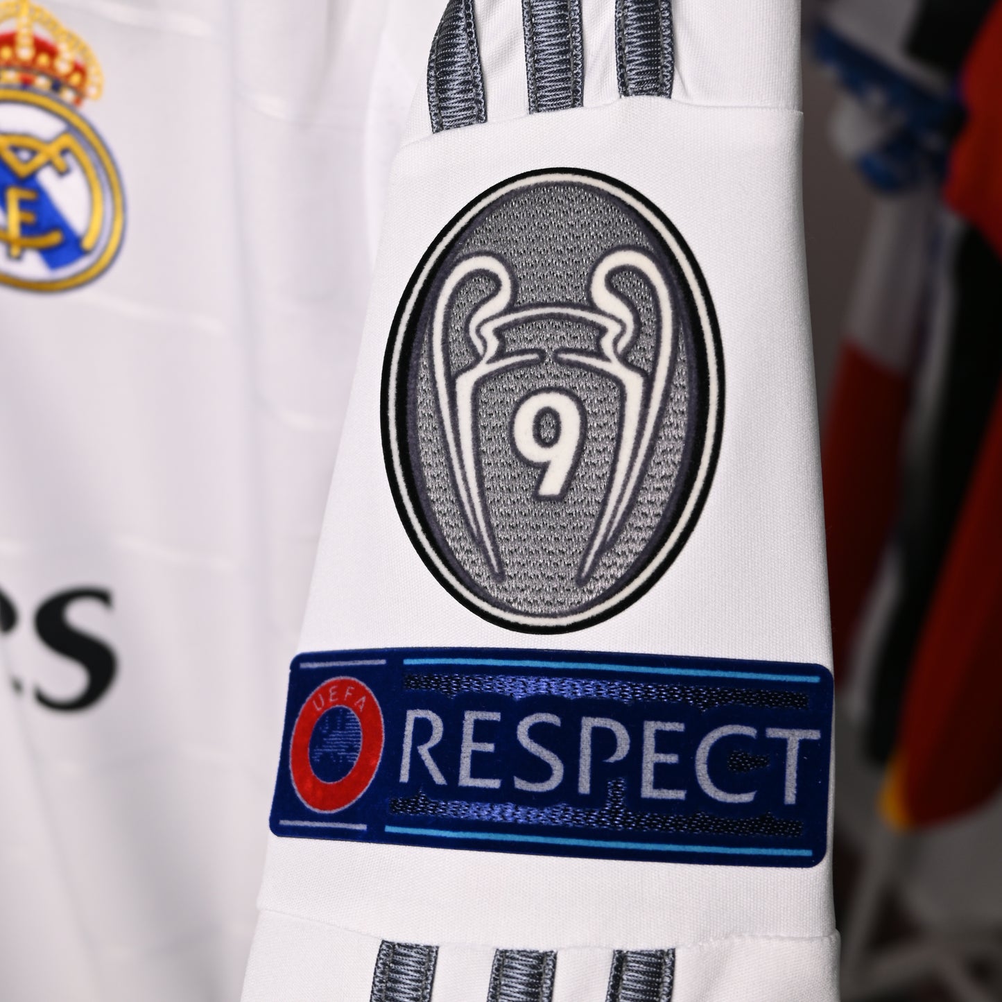 Real Madrid Retro 2013/14 Heimtrikot, langärmlig, SERGIO RAMOS#4 UCL