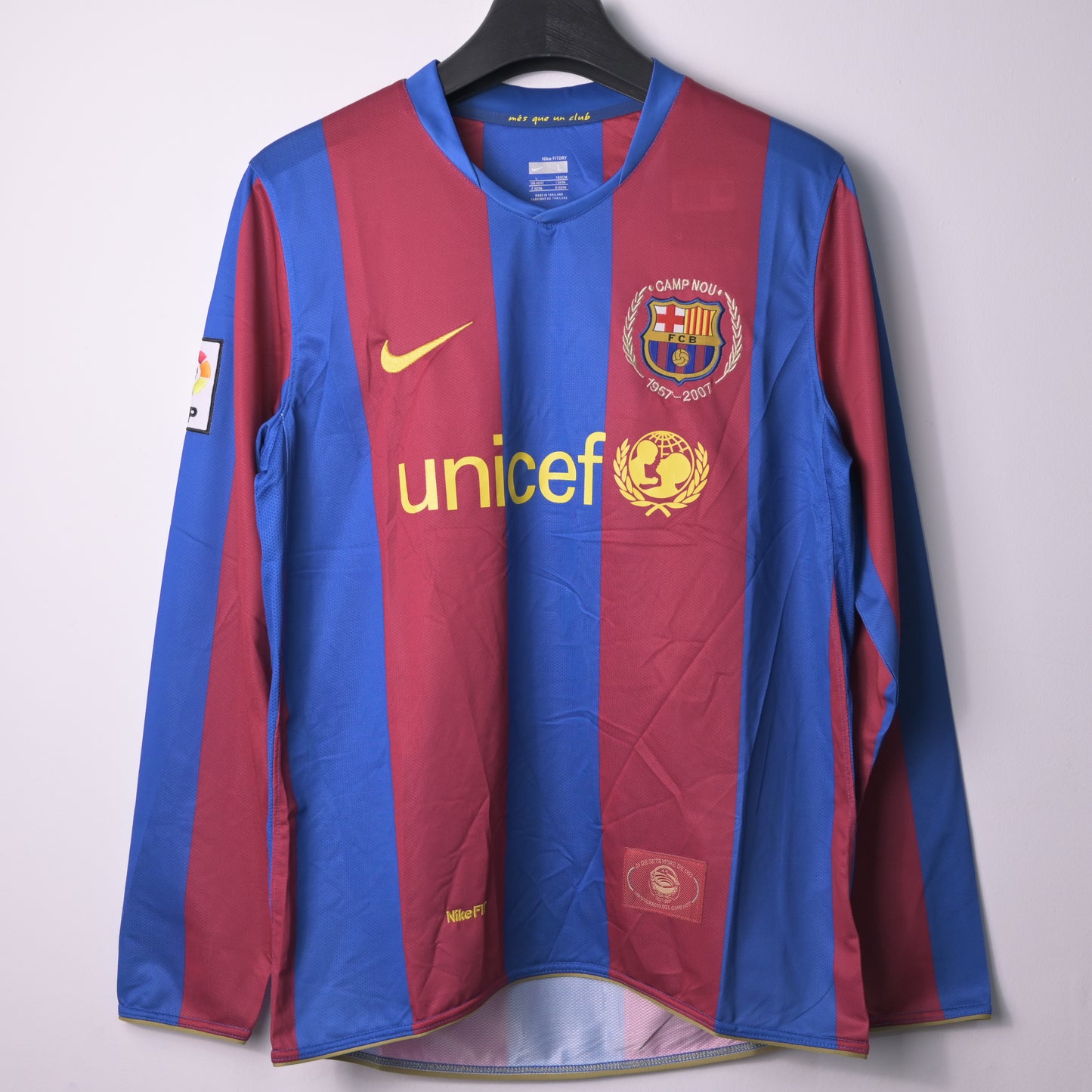 Barcelona 2007/08 Home Kit Long Sleeve Retro MESSI #19 LEP