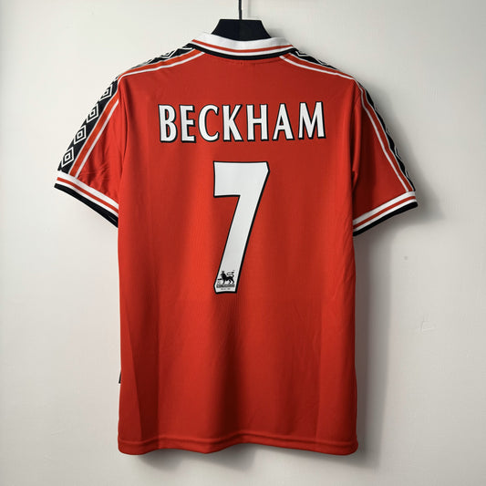 Retro 1998/99 Man United Home Kit 7 BECKHAM